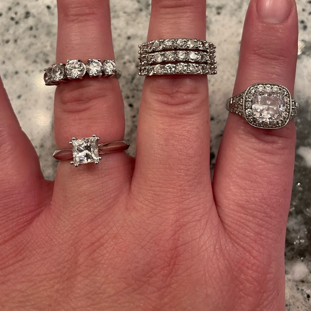 Various Diamonique Rings Size 6 (Price per Ring)